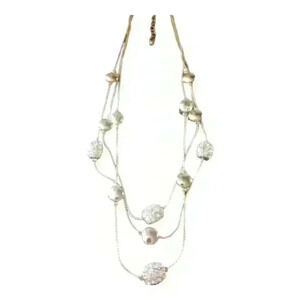 Women's gold crystal disc necklace